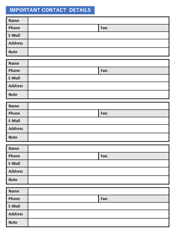 Home Contents Inventory List Template